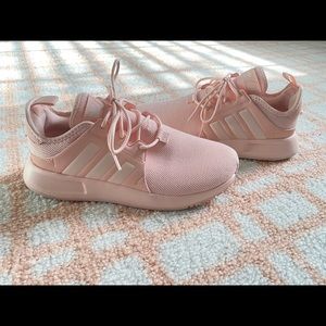 Girls Adidas X PLR Running Shoes, Blush Pink